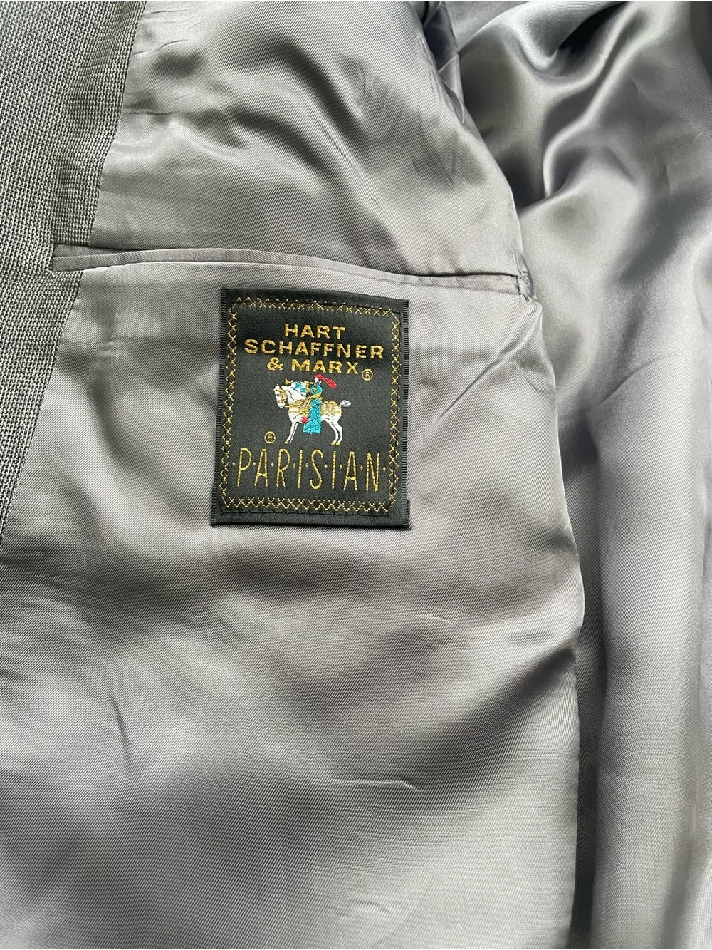 Hart Schaffner Marx Gray/Black Two-Button Sport Coat Size 42 L Business